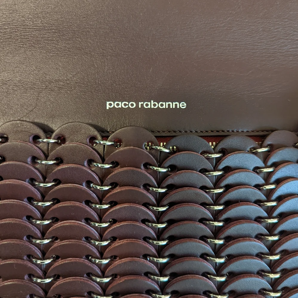 🌟Paco Rabanne "1969" Burgandy Leather Chain Bag - Picture 7 of 14